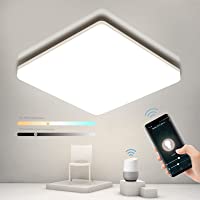 Los mejores  - Lámpara de techo LED regulable- Oeegoo WiFi inteligente Plafon Techo Led 15W 1500LM- sin parpadeos- compatible con…